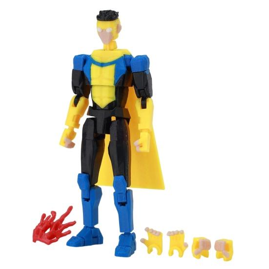 

3D Printed Action Figure with Accessories Posable Cartoon Character Model Movable Joints Figure Decoration Collectible Gift for Animation Lovers A