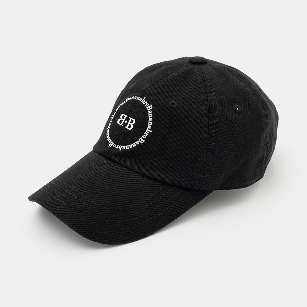 Bananasiseuteojeu Bb Circle Lettering Black Ball Cap