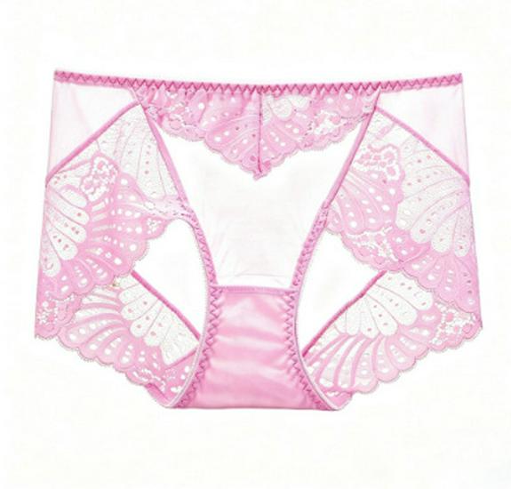Ultra-Thin Lace Mid-Waist Panties: Breathable, Seamless, Cotton Crotch, Hip-Lifting, Large Size