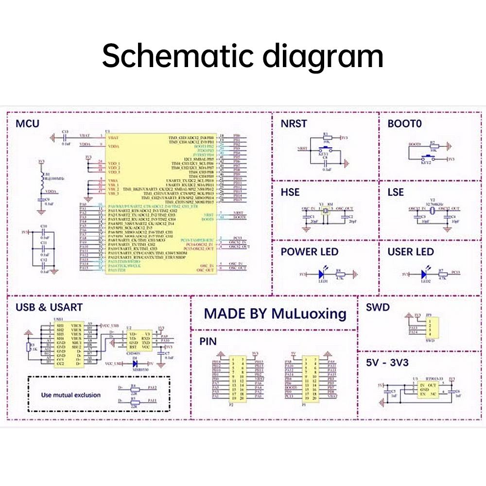 Mini STM32F103C6T6 STM32F103C8T6 CH340 Development Board Microcontroller Core Board ARM Architecture Minimum System Correx-M3