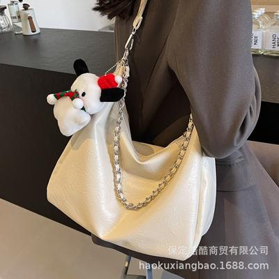 Bag Women's 2025 New Trendy Fashion Commuter Tote Bag Versatile Casual Large Capacity Underarm Bag Crossbody Chain Bag