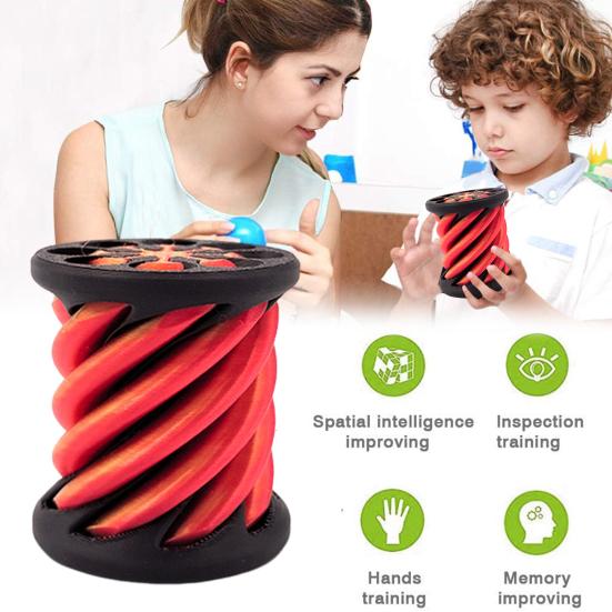 1/2Pcs Impossible Pyramid Passthrough Sculpture 3D Printed Spiral Cone Cylinder Toy Pass Through Pyramid Figurine Stress Relief Mini Pyramid Fidget