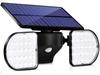 LED Double Head Solar Wall Spotlight with Motion Sensor for Outdoor Garden and Courtyard Lighting.