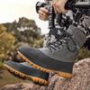 Botas camufladas masculinas, sapatos de segurança para trabalho, à prova d'água, deserto, tático, militar, outono inverno, força especial, botas de tornozelo do exército