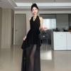 Celebrity Style Sexy V-neck Neck Dress Women's Design Sense Fashion Temperament Waist Dress Skirt Irregular Long Dress