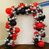 153PCS Black Red Balloons Garland Metal Silver Balloon Arch Kit Graduation Birthday Party Wedding Anniversary Decoration Globos