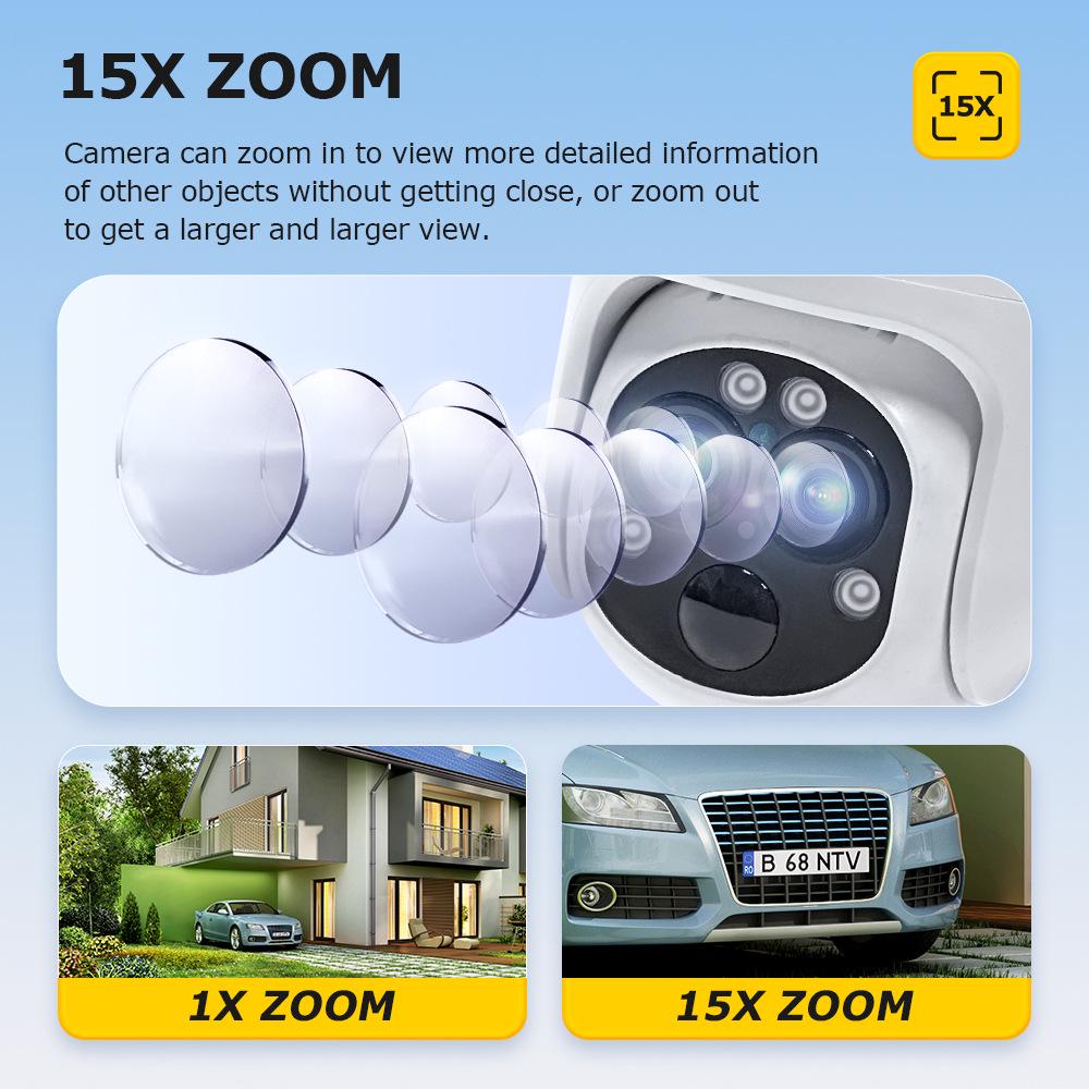 UBOX 6MP Solar PTZ Camera: Three-Lens, 4G, Low Power, Waterproof, 15X Zoom for Outdoor Monitoring