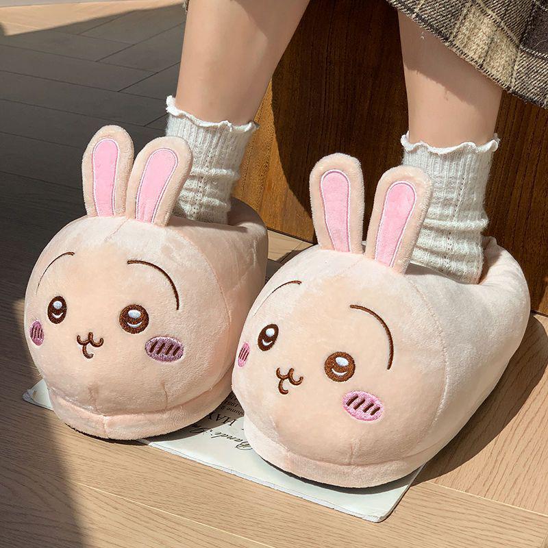 Pantofole Peluche Usagi Anime Accoglienti – Calzature da Casa in Cotone Completamente Avvolgenti