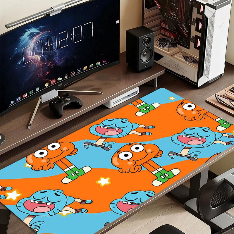 The Amazing World of Gumball Mouse Pad, Large Gaming Desk Mat, Non-slip XXL Mousepad for Laptop & Tablet, Mini PC Playmat with Stitched Edges