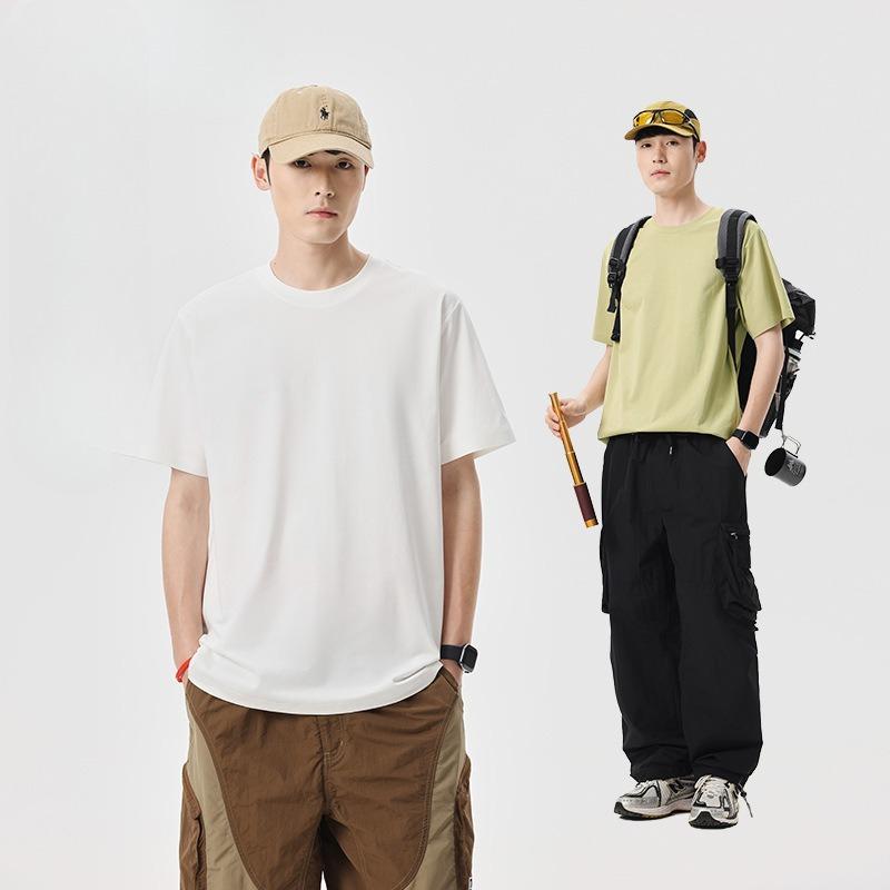 Minimalist Fashionable Solid-Color Crew-Neck T-Shirt American Casual Style Versatile Top for Commuting