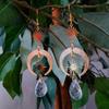 Vintage Sun Moon Crystal Tassel Earrings for Women
