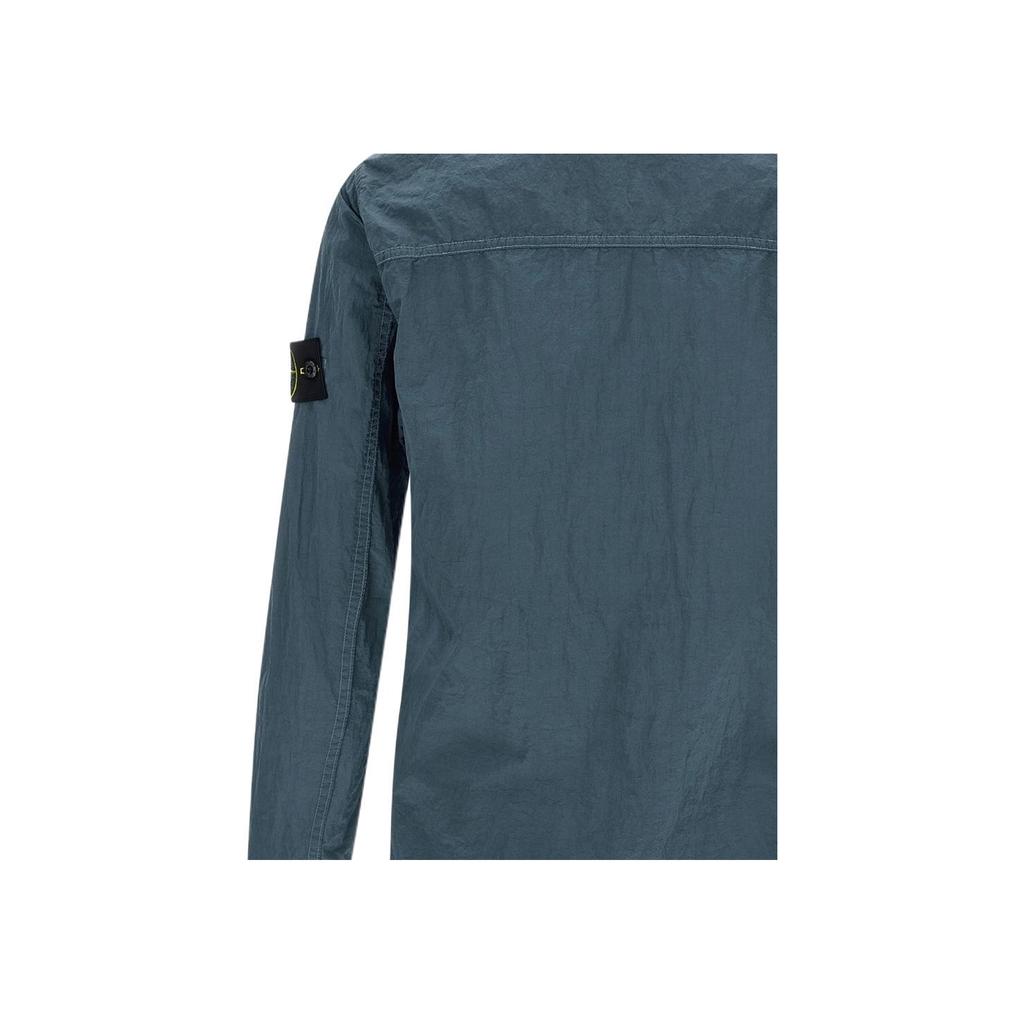 STONE ISLAND Badge Zip Long Sleeve Pocket Shirt Men Shirts K2S151200031S0019-V002B