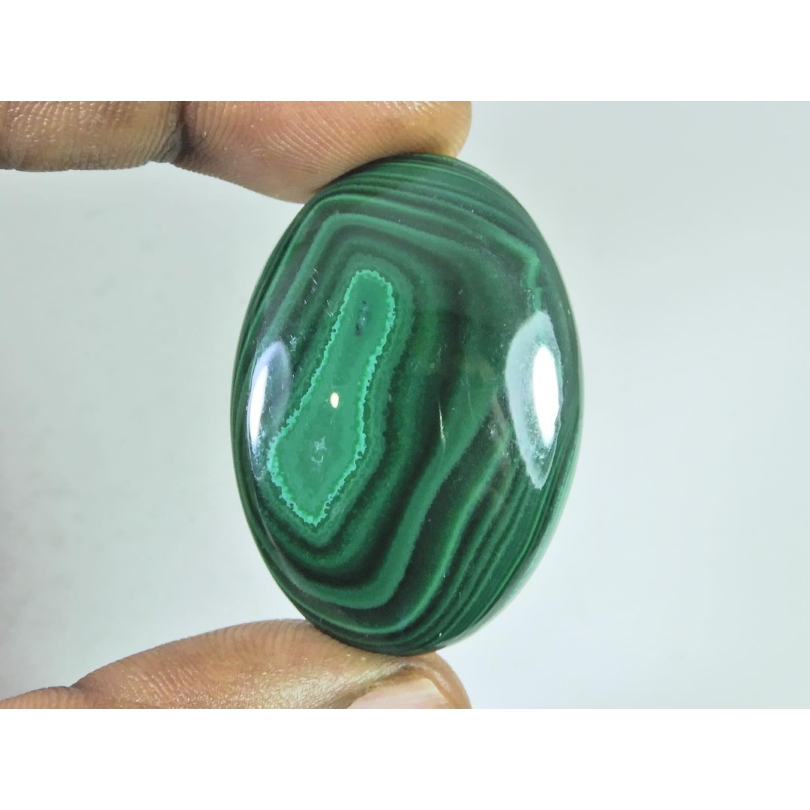28X41X05 MM Natural Green Malachite Oval Cabochon Loose Gemstone 81Cts. C-1700