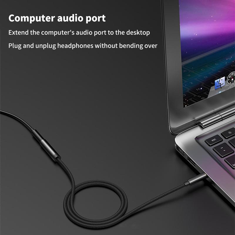 10M Long 3.5Mm Gold-Plated Thickened Headphone Cable Audio Extended Adapter Cable Aux Computer Audio Cable Durable