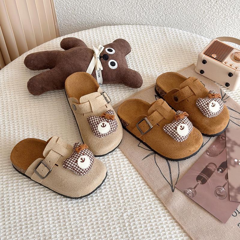 2025 Kids Birkenstock Forest-Style Little Bear Slip-on Slippers for Baby Girls - Cute & Versatile for Spring and Autumn