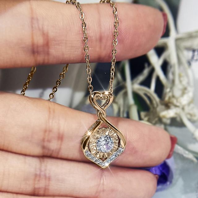 

Новое женское ожерелье с поворотным сердечком, свадебные аксессуары для помолвки с ослепительным фианитом, эстетические украшения 45cm