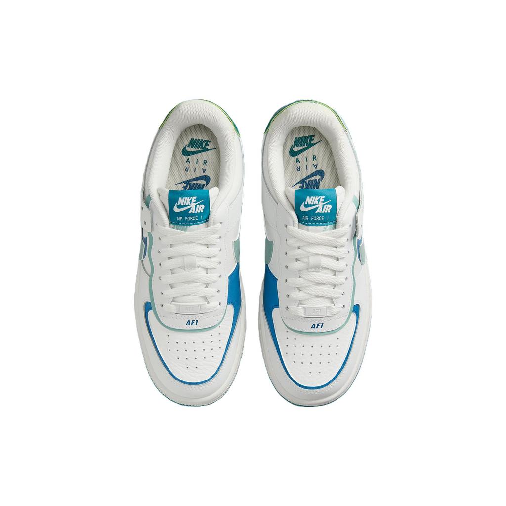 Nové dámské Nike Air Force 1 Shadow White Industrial Blue Teal DZ1847-101