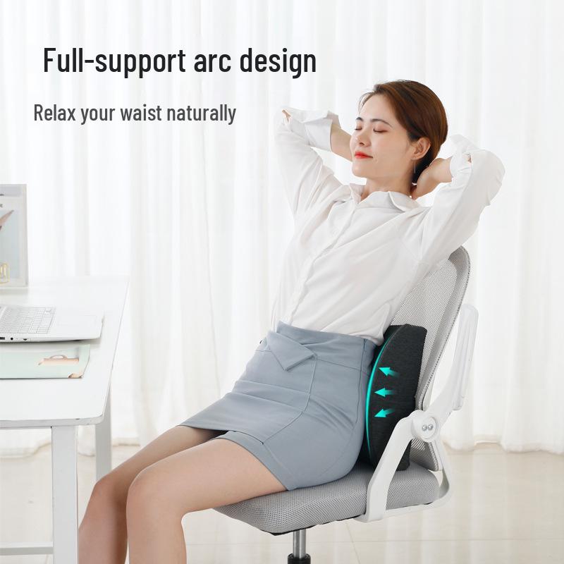 Memory Foam Lumbar Support Cushion for Office Chair and Car Seat - Slow Rebound Pad