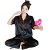 Light Luxury High-End Love Jacquard Ice Silk Pajamas Women'S Spring And Summer Casual Ins Loungewear Short-Sleeved Set