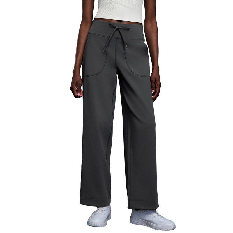 Lu Same Style Nude Feel Loose Velvet Sport Pants Women's Autumn and Winter Leisure All-Matching Straight Pants Sports Running Fitness Pants