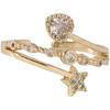 Women's Heart Star Ring: Chic Open Adjustable Trendy Jewelry for Index Finger