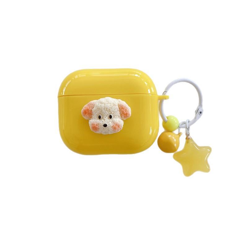 Cute Three-dimensional Dog for AirPods 1 Generation Protective Case Second Generation 1 Generation Pro1 Apple Bluetooth Headset Case Female