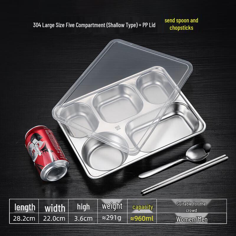 

304 Stainless Steel Divided Lunch Box