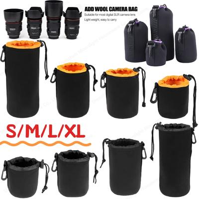 Pochette Sac pour Objectif d'Appareil Photo Étanche Housse de Protection Souple à Cordon Coulissant pour Objectif Vidéo Pour Canon Sony Nikon pour la Plupart des Appareils Photo Reflex Numériques