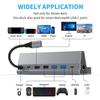FX-2221 For Steam Deck 7-in-1 Dock Station Game Console Stand USB Hub RJ45 + HD + 2xUSB3.0 + USB2.0 + Type-C Data + Type-C PD Adapter