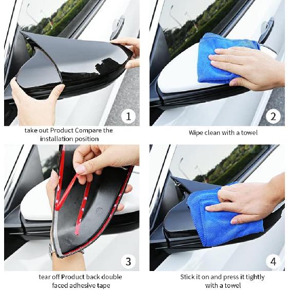Car Ox Horn Side Rearview Mirror Cover Wing Mirror Protect Decorate Covers Auto Exterior Decoration Accessories For Honda 10Th Gen Civic 2016 2017