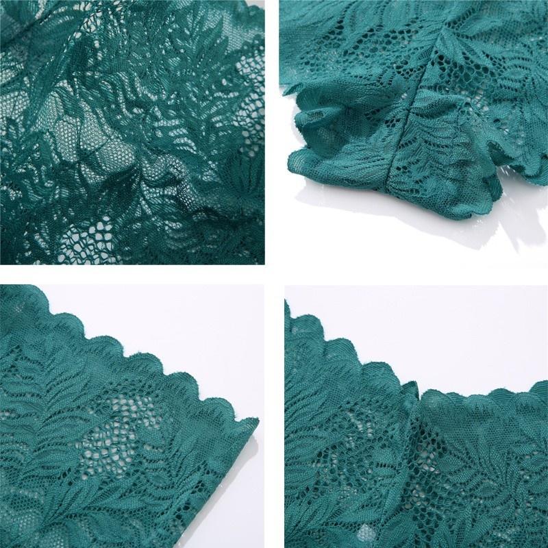 Allofme 5st/kit Spetstrosor för kvinnor Sexiga V-midjedesign Underkläder Andas underkläder för kvinnliga trosor Hollow Out Blommiga trosor