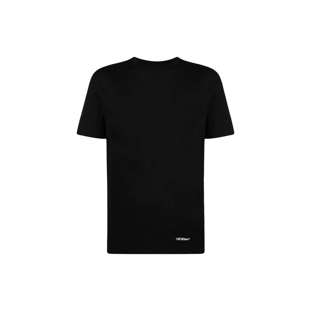 Off-White Letter Logo Print Short Sleeve T-Shirt Men Tops Black OMAA038S23JER0071001