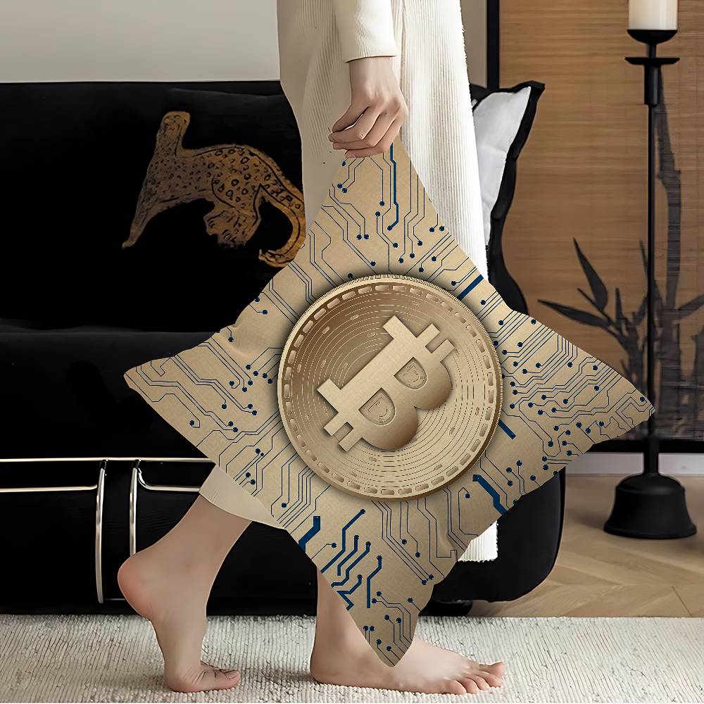 Luxury Bitcoins Pillowcase Toon Gift Cushion Cover Bedroom Home Sofa Chair Seat Decor Pillow Case
