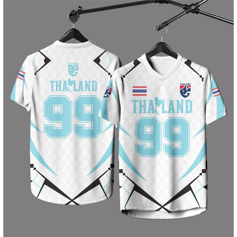 Camiseta Tops de Verão Personalizados para Homens e Mulheres Tailândia Esporte Camisa de Futebol Casual Camiseta Personalizada Roupas Infantis Roupas de Secagem Rápida