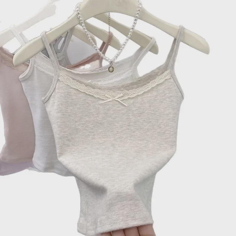 2025 Women's Summer White Lace Camisole - Pure Desire Outerwear & Innerwear Short Top