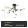 Nordic Minimalist Branch-Chandelier: Black & Gold LED Ceiling Light for Living Room, Bedroom, or Study