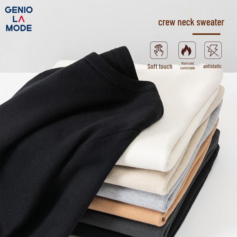 

GENIOLAMODE Men s Casual Crew Neck Knit Sweater 2XL