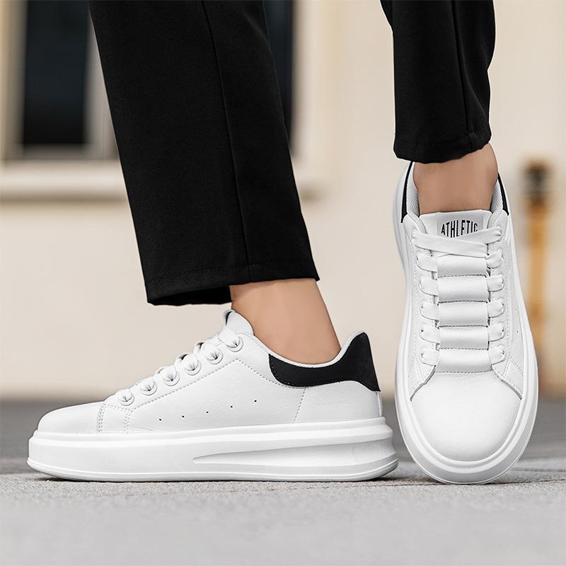 Autumn new microfiber leather surface breathable little white shoes versatile casual lightweight sports board shoes cold sticky platform men's shoes
