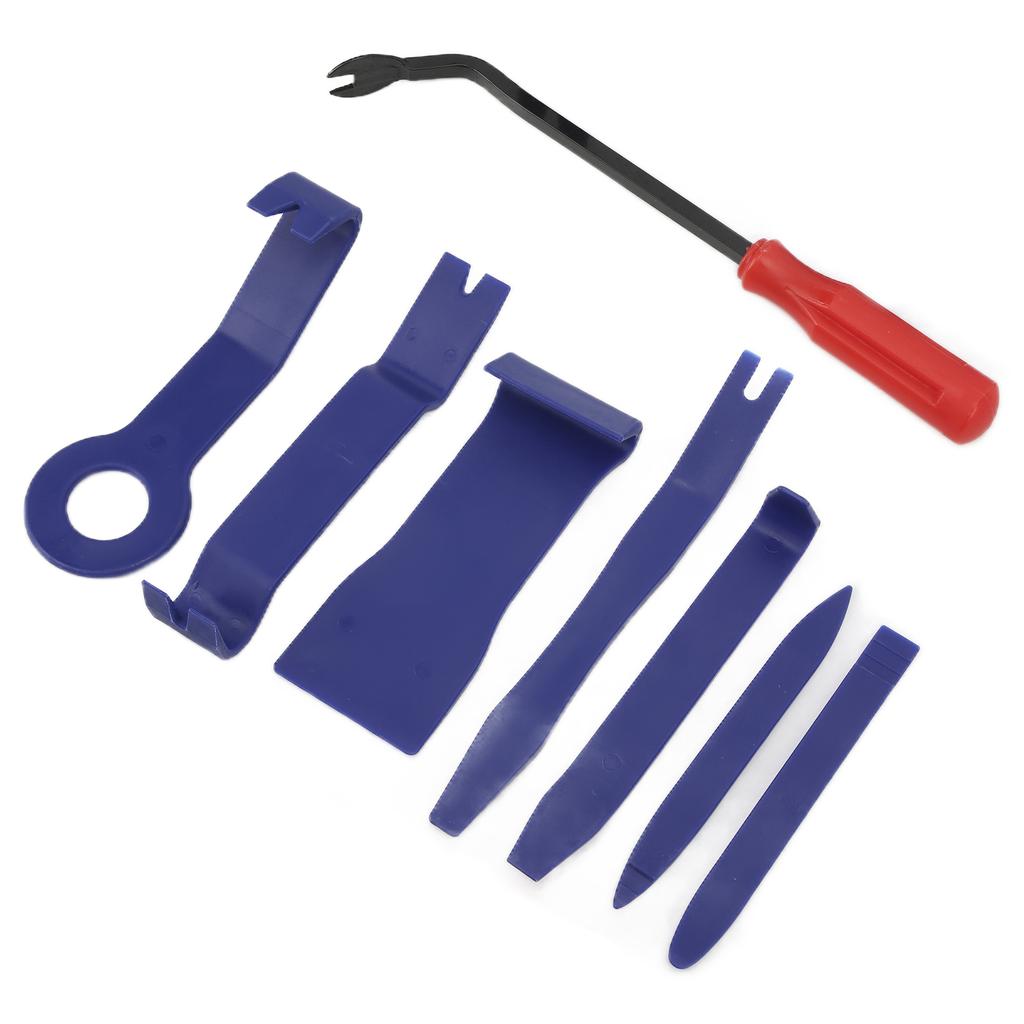 8PCS Car Trim Removal Tool Kit Blue with Red Screwdriver Door Window Clip Fastener Remover Install