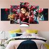 Minimalist Anime Demon Poster Japan Comic 5 Pieces Wall Art Canvas Prints Modular Pictures Kids Room Decoration Teenager Paper