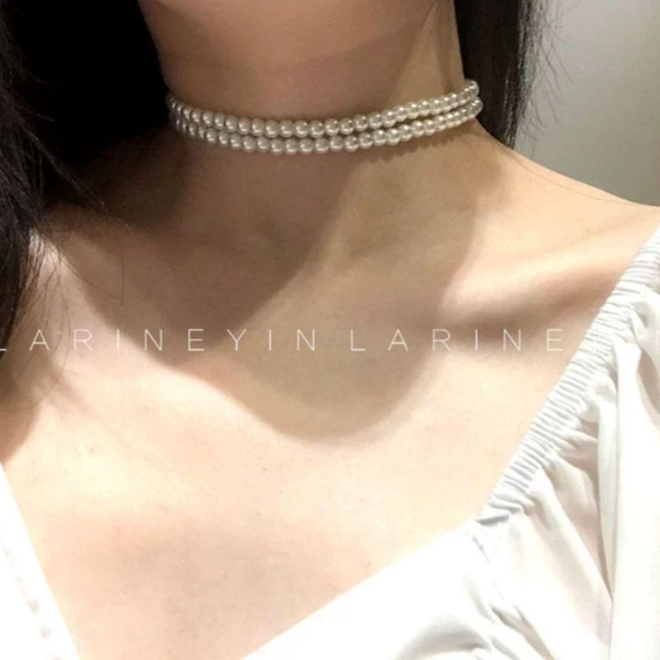 Fashion jewelry, bohemian multi-layer necklace, popular street auction popular pearl necklace.