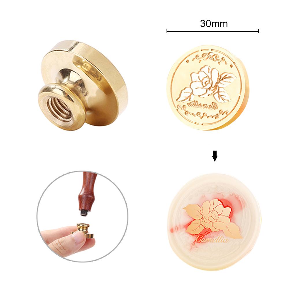 Round-shaped Copper Head 3D Relief Sealing Wax Copper Head for Gift Scrapbooking
