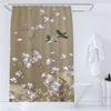 Watercolor Floral and Birds Floral Shower Curtain with Hooks - Waterproof and Minimalist Design for Bathroom Home Decor Curtain