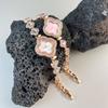 Ladies Classic Quartz Watch Embedded Rhinestone Bracelet Wristwatch