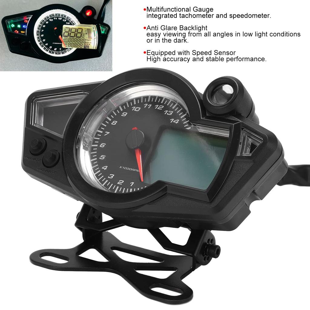 Clasken Digital Tachometer, Motorcycle Speedometer DC Universal 124 Cylinder for ATUVTV