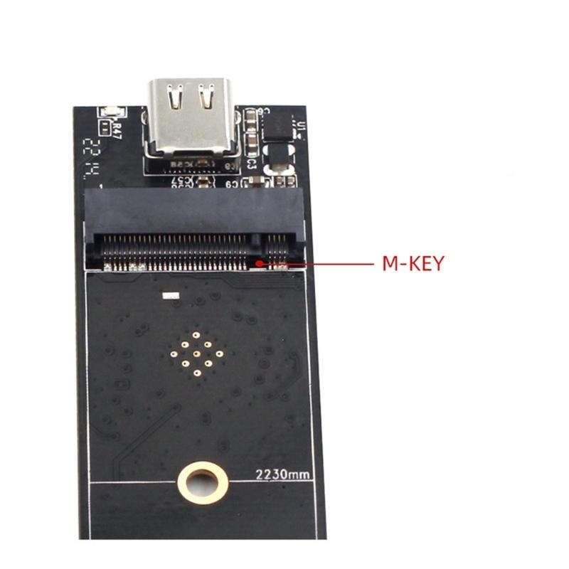 M.2 NGFFs NVME SSDs to USB 3.1 Type C Risers Board Supporting Multiple Size 2230 2242 2260 2280 Drive