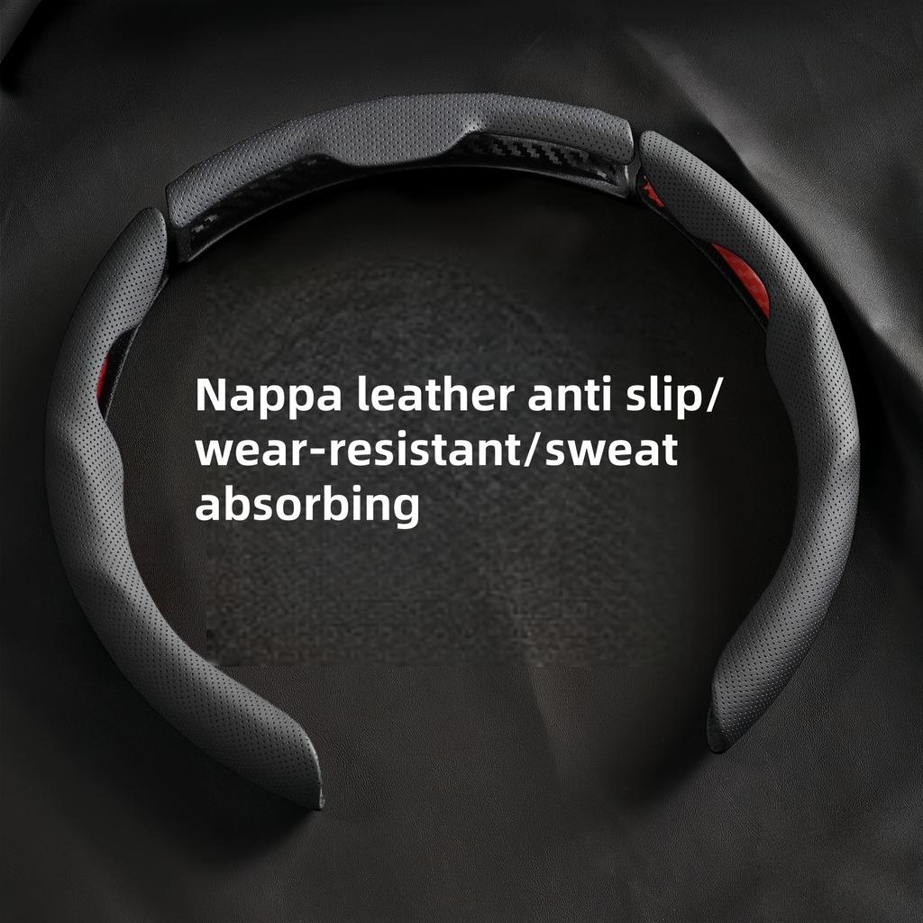 Univerzální potah volantu z PU Nappa kůže pro muže i ženy, celoroční, protiskluzový, absorbující pot, odolný proti opotřebení