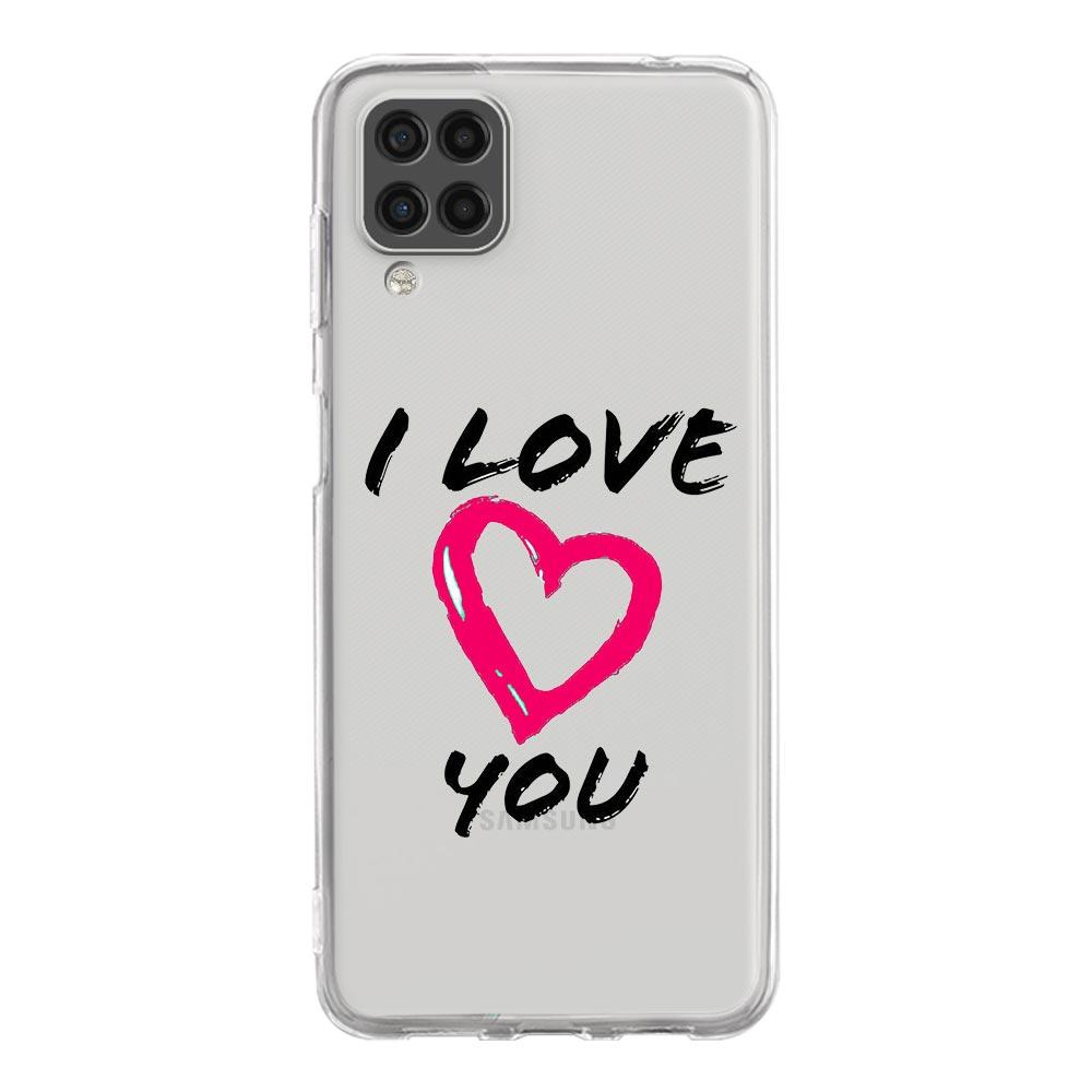 Phone Case For Samsung A13 A33 A35 A55 A73 A53 A23 A51 A71 A21S A12 A31 A41 A05s A03S A15 A25 A32 5G Cover I Love you Pink Heart