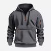 Cross-Border European Autumn/Winter Men's Multi-Pocket Zipper Pullover Sport Casual Hoodie
