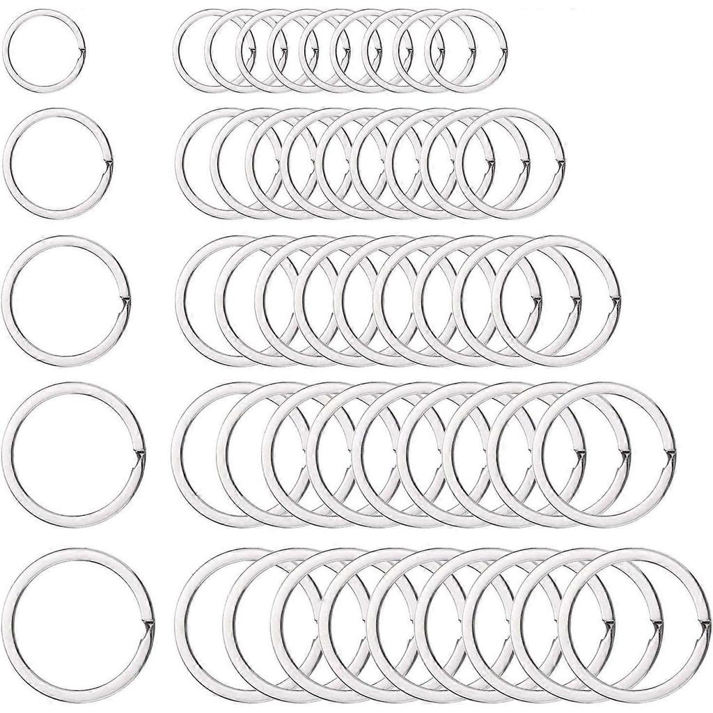 50 Pack Key Rings, 20/25/28/32/35MM Key Ring Key Ring Stainless Steel